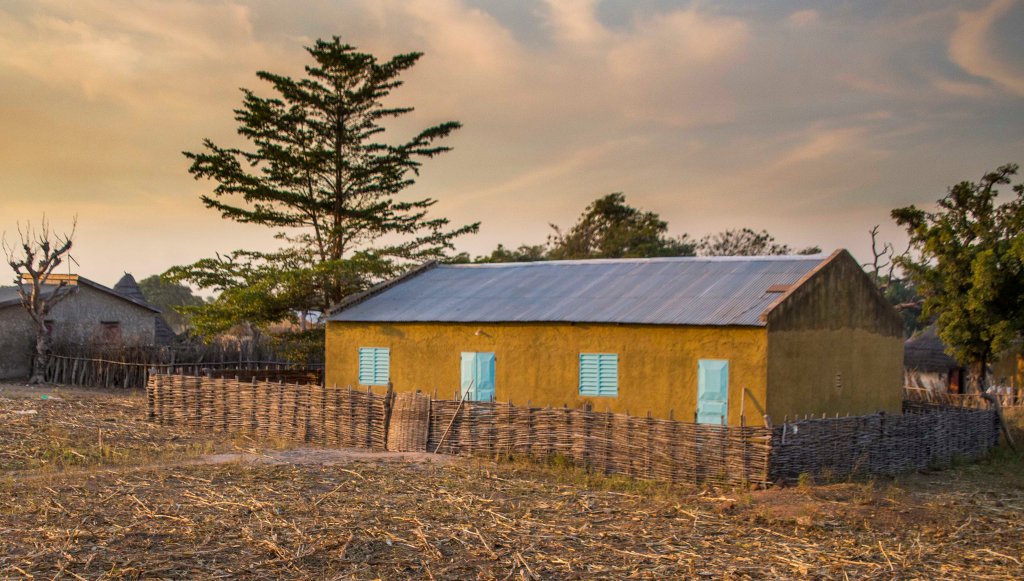 Simple modern village house in Senegal