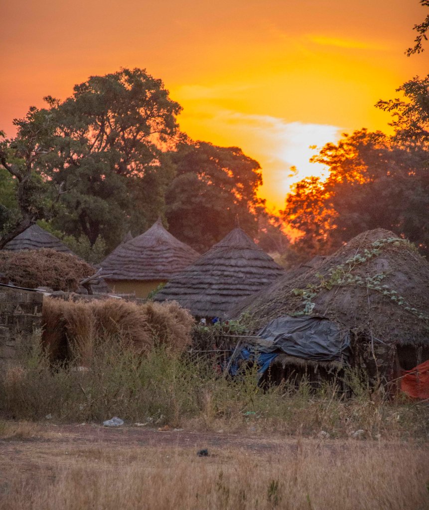 Senegalese village sunset