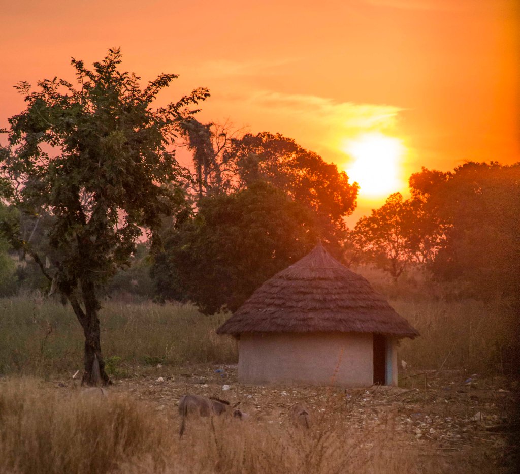 Senegalese village sunset