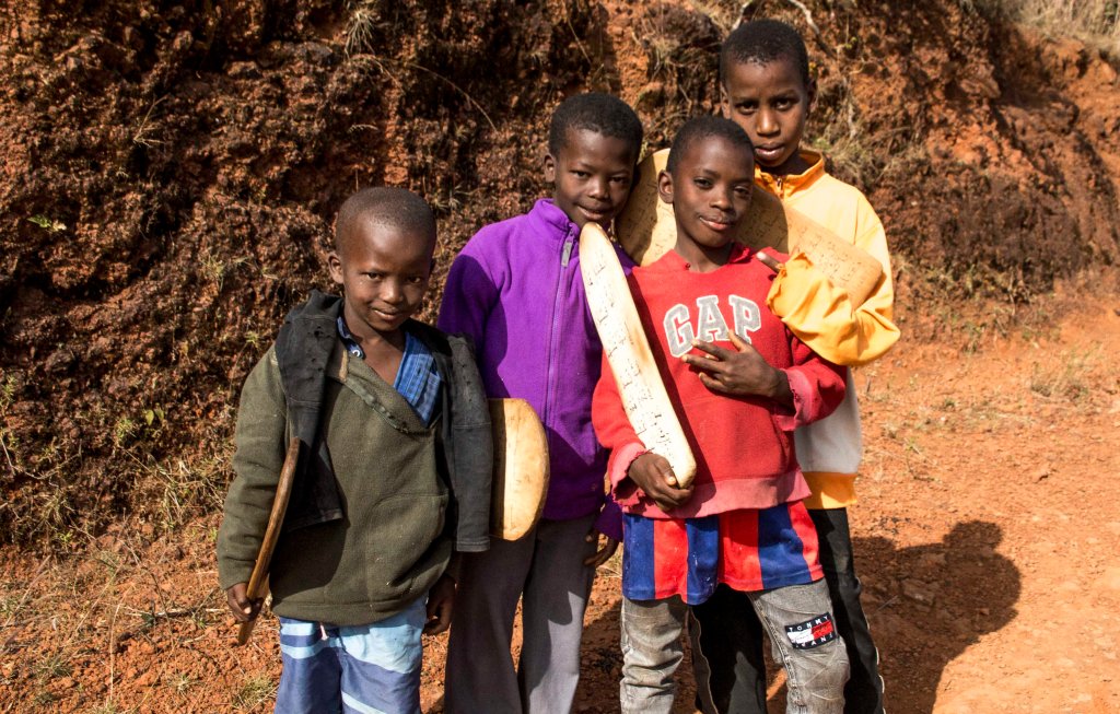 Kids with their tablets heading home from Mosque