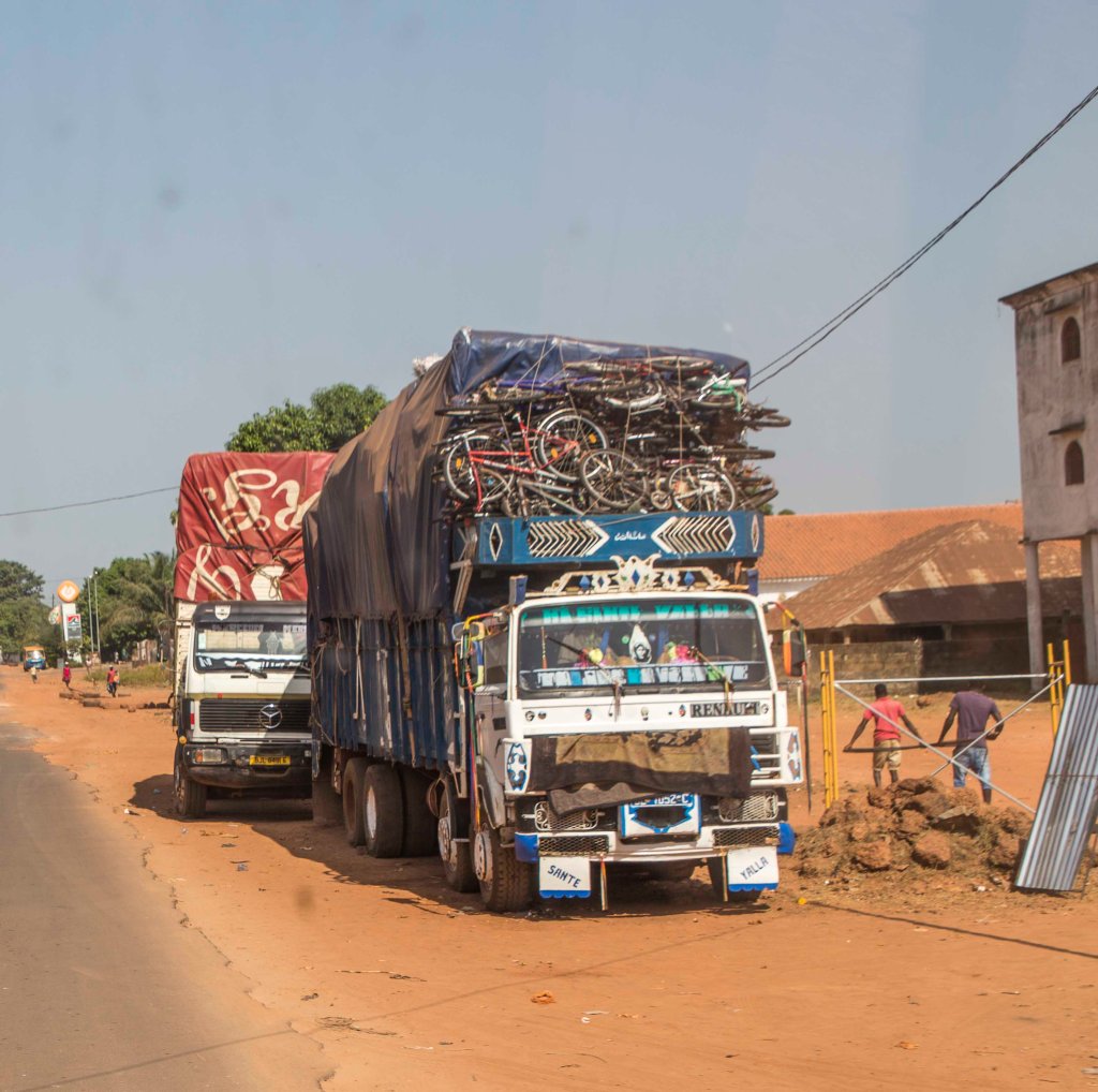 Truck full of second hand bicycles
